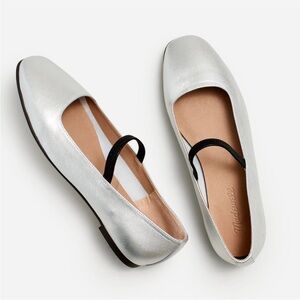 Madewell Greta Ballet Flats Silver Sz 9.5